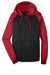 Sport-Tek ST236 Mens Sport-Wick Moisture Wicking Fleece Hooded Sweatshirt Hoodie Black/Deep Red Flat Front