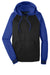 Sport-Tek ST236 Mens Sport-Wick Moisture Wicking Fleece Hooded Sweatshirt Hoodie Black/True Royal Blue Flat Front