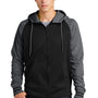 Sport-Tek Mens Sport-Wick Moisture Wicking Fleece Hooded Sweatshirt Hoodie - Black/Dark Smoke Grey