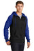 Sport-Tek ST236 Mens Sport-Wick Moisture Wicking Fleece Hooded Sweatshirt Hoodie Black/True Royal Blue Model 3q