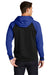 Sport-Tek ST236 Mens Sport-Wick Moisture Wicking Fleece Hooded Sweatshirt Hoodie Black/True Royal Blue Model Back