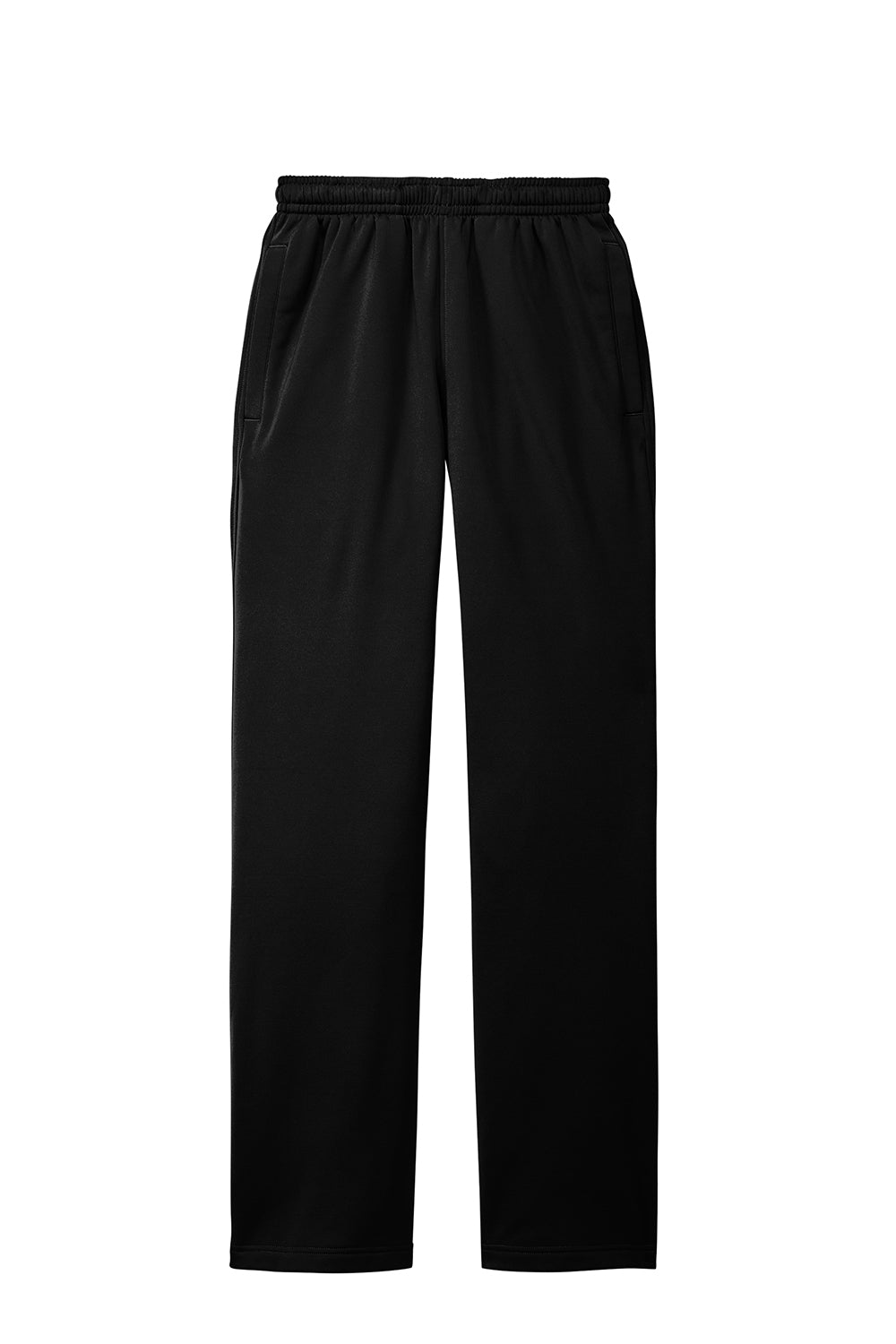 Sport-Tek ST237 Mens Sport Wick Moisture Wicking Fleece Sweatpants w/ Pockets Black Flat Front