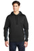 Sport-Tek ST239 Mens Sport-Wick CamoHex Moisture Wicking Fleece Hooded Sweatshirt Hoodie Black/Dark Smoke Grey Model Front