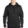 Sport-Tek Mens Sport-Wick CamoHex Moisture Wicking Fleece Hooded Sweatshirt Hoodie - Black/Dark Smoke Grey