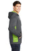 Sport-Tek ST239 Mens Sport-Wick CamoHex Moisture Wicking Fleece Hooded Sweatshirt Hoodie Dark Smoke Grey/Lime Shock Green Model Side