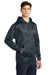 Sport-Tek ST240 Mens Sport-Wick CamoHex Moisture Wicking Fleece Hooded Sweatshirt Hoodie Dark Smoke Grey Model 3q