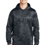 Sport-Tek Mens Sport-Wick CamoHex Moisture Wicking Fleece Hooded Sweatshirt Hoodie - Dark Smoke Grey