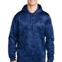 Sport-Tek Mens Sport-Wick CamoHex Moisture Wicking Fleece Hooded Sweatshirt Hoodie - True Royal Blue