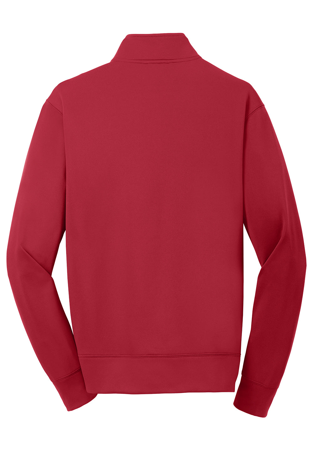 Sport-Tek ST241 Mens Sport-Wick Moisture Wicking Fleece Full Zip Sweatshirt Deep Red Flat Back