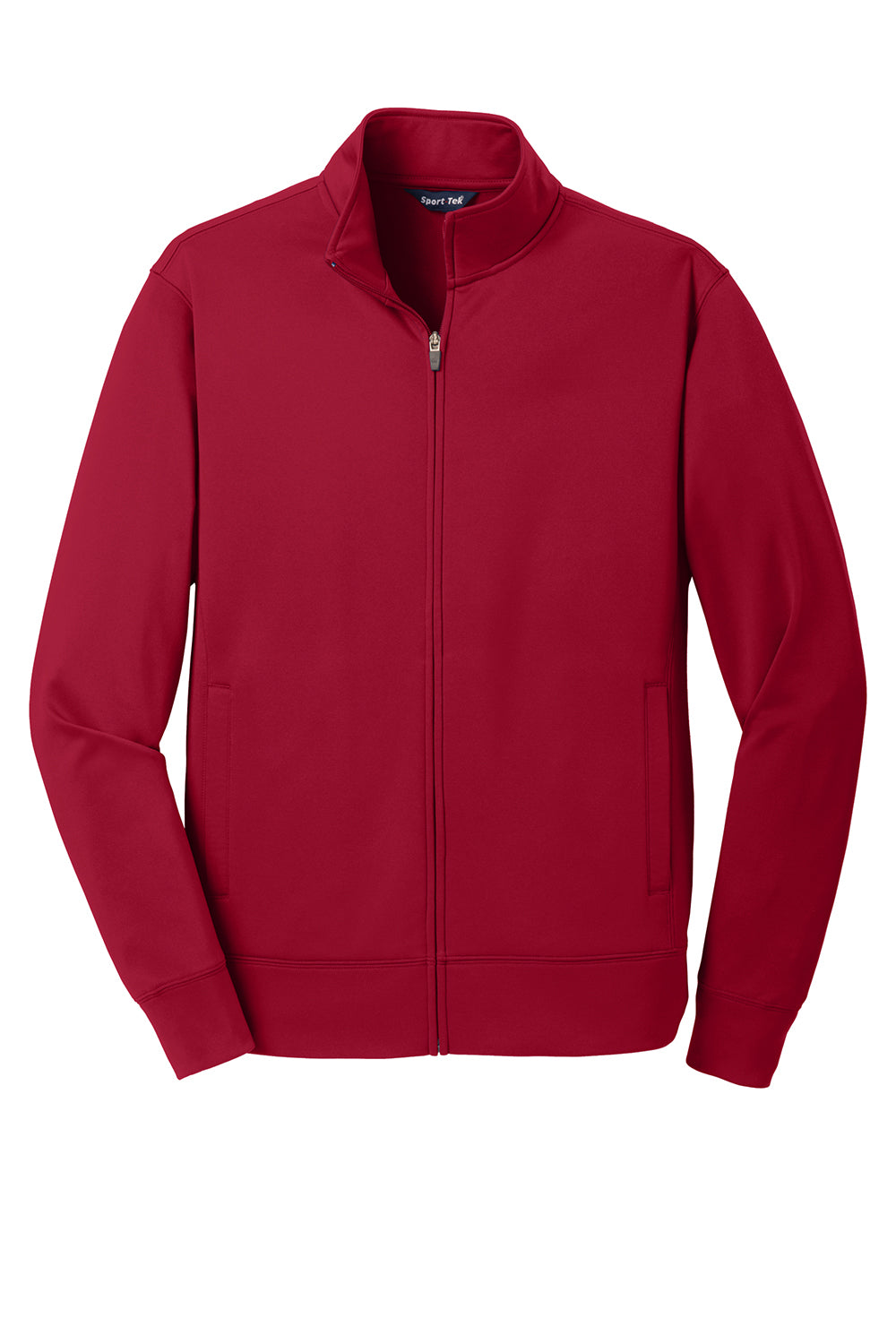 Sport-Tek ST241 Mens Sport-Wick Moisture Wicking Fleece Full Zip Sweatshirt Deep Red Flat Front