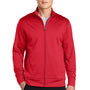 Sport-Tek Mens Sport-Wick Moisture Wicking Fleece Full Zip Sweatshirt - Deep Red