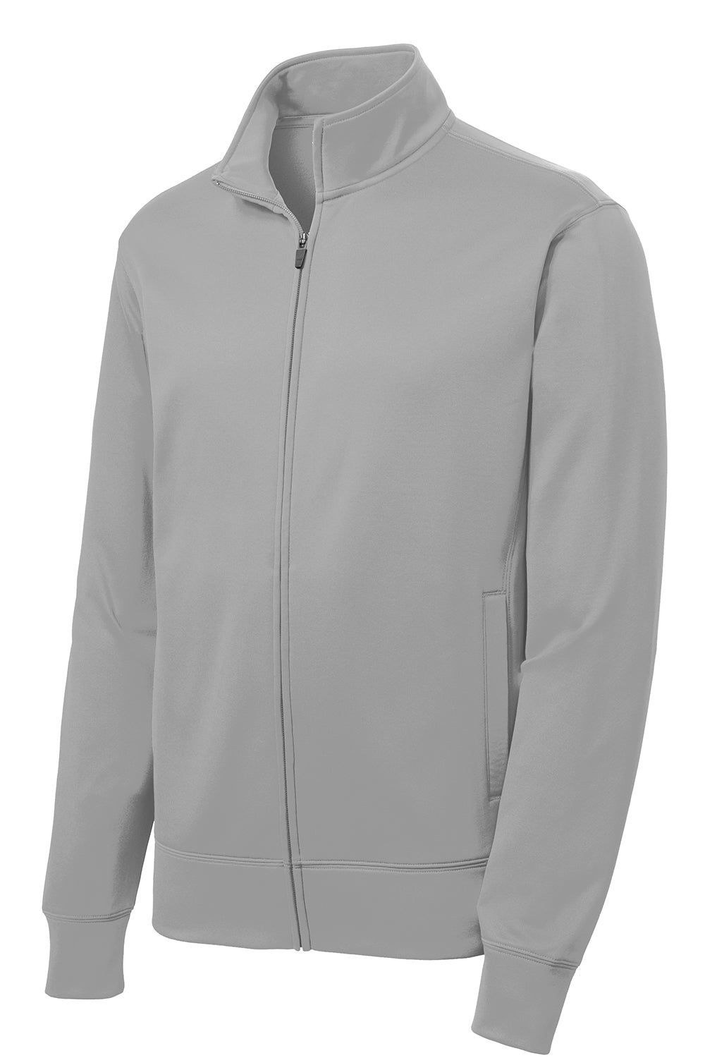 Sport-Tek ST241 Mens Sport-Wick Moisture Wicking Fleece Full Zip Sweatshirt Silver Grey Flat Front