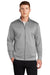 Sport-Tek ST241 Mens Sport-Wick Moisture Wicking Fleece Full Zip Sweatshirt Silver Grey Model Front