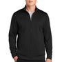 Sport-Tek Mens Sport-Wick Moisture Wicking Fleece Full Zip Sweatshirt - Black