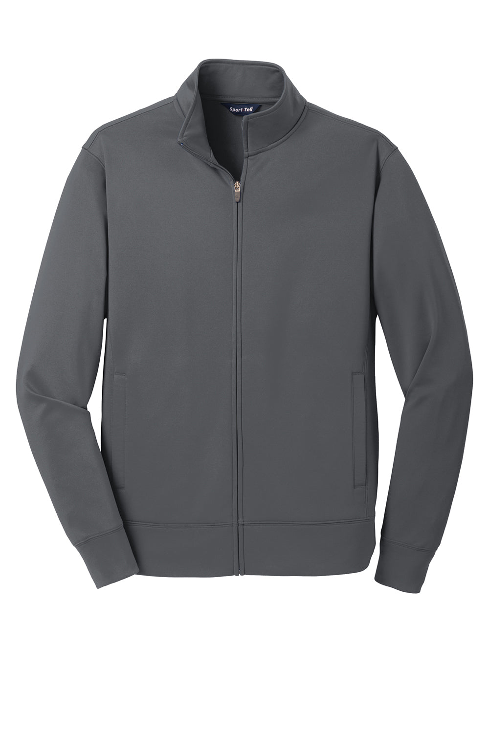 Sport-Tek ST241 Mens Sport-Wick Moisture Wicking Fleece Full Zip Sweatshirt Dark Smoke Grey Flat Front