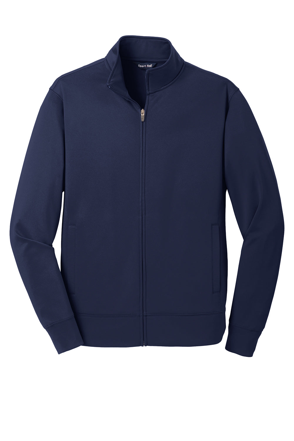 Sport-Tek ST241 Mens Sport-Wick Moisture Wicking Fleece Full Zip Sweatshirt Navy Blue Flat Front