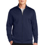 Sport-Tek Mens Sport-Wick Moisture Wicking Fleece Full Zip Sweatshirt - Navy Blue