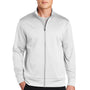 Sport-Tek Mens Sport-Wick Moisture Wicking Fleece Full Zip Sweatshirt - White