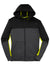 Sport-Tek ST245 Mens Moisture Wicking Full Zip Tech Fleece Hooded Jacket Black/Heather Graphite Grey/Citron Green Flat Front