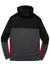 Sport-Tek ST245 Mens Moisture Wicking Full Zip Tech Fleece Hooded Jacket Black/Heather Graphite Grey/True Red Flat Back