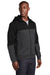 Sport-Tek ST245 Mens Moisture Wicking Full Zip Tech Fleece Hooded Jacket Black/Heather Graphite Grey Model 3q