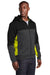 Sport-Tek ST245 Mens Moisture Wicking Full Zip Tech Fleece Hooded Jacket Black/Heather Graphite Grey/Citron Green Model 3q