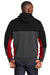 Sport-Tek ST245 Mens Moisture Wicking Full Zip Tech Fleece Hooded Jacket Black/Heather Graphite Grey/True Red Model Back