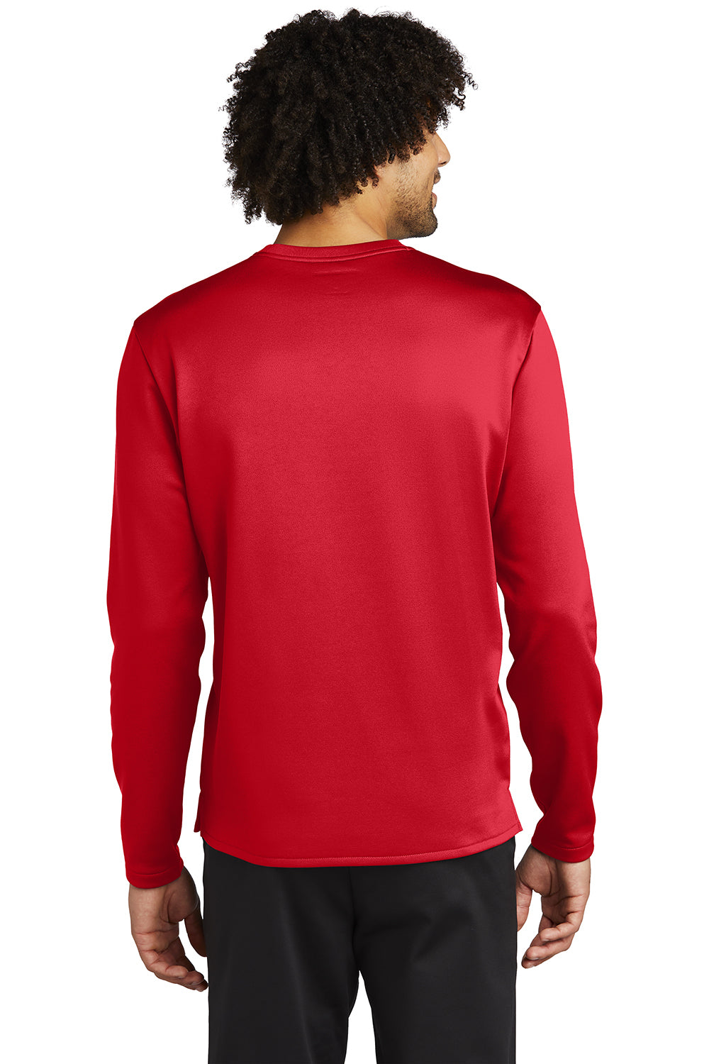 Sport-Tek ST248 Mens Moisture Wicking Fleece Crewneck Sweatshirt Deep Red Model 3q