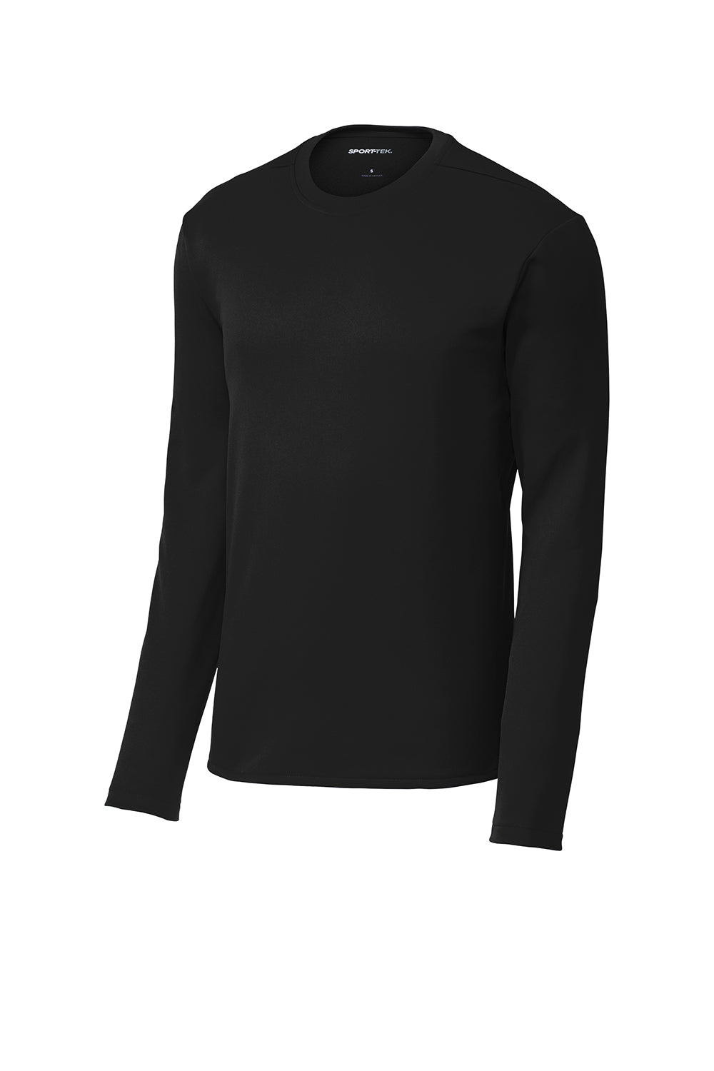 Sport-Tek ST248 Mens Moisture Wicking Fleece Crewneck Sweatshirt Black Flat Front