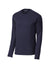 Sport-Tek ST248 Mens Moisture Wicking Fleece Crewneck Sweatshirt Navy Blue Flat Front