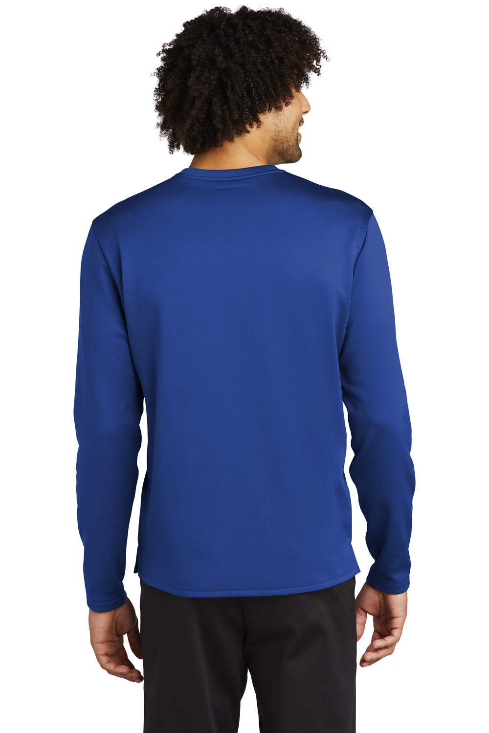 Sport-Tek ST248 Mens Moisture Wicking Fleece Crewneck Sweatshirt True Royal Blue Model Back