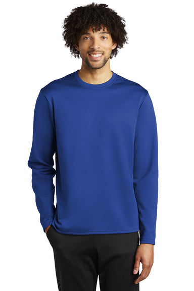 Sport-Tek ST248 Mens Moisture Wicking Fleece Crewneck Sweatshirt True Royal Blue Model Front