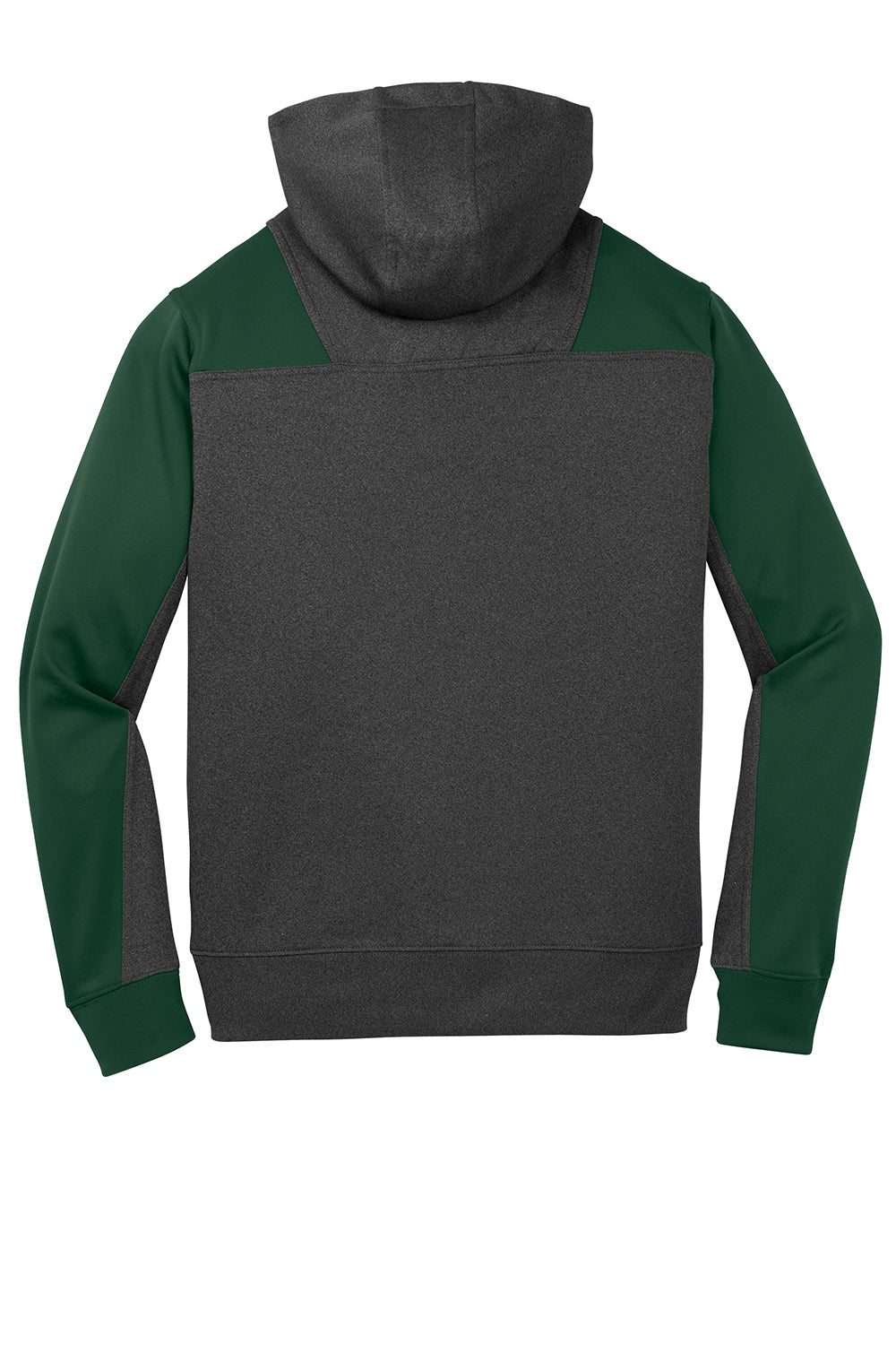 Sport-Tek ST249 Mens Tech Moisture Wicking Fleece 1/4 Zip Hooded Sweatshirt Hoodie Heather Graphite Grey/Forest Green Flat Back