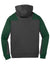 Sport-Tek ST249 Mens Tech Moisture Wicking Fleece 1/4 Zip Hooded Sweatshirt Hoodie Heather Graphite Grey/Forest Green Flat Back