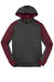 Sport-Tek ST249 Mens Tech Moisture Wicking Fleece 1/4 Zip Hooded Sweatshirt Hoodie Heather Graphite Grey/Maroon Flat Front