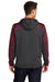 Sport-Tek ST249 Mens Tech Moisture Wicking Fleece 1/4 Zip Hooded Sweatshirt Hoodie Heather Graphite Grey/Maroon Model Back