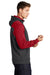 Sport-Tek ST249 Mens Tech Moisture Wicking Fleece 1/4 Zip Hooded Sweatshirt Hoodie Heather Graphite Grey/True Red Model Side