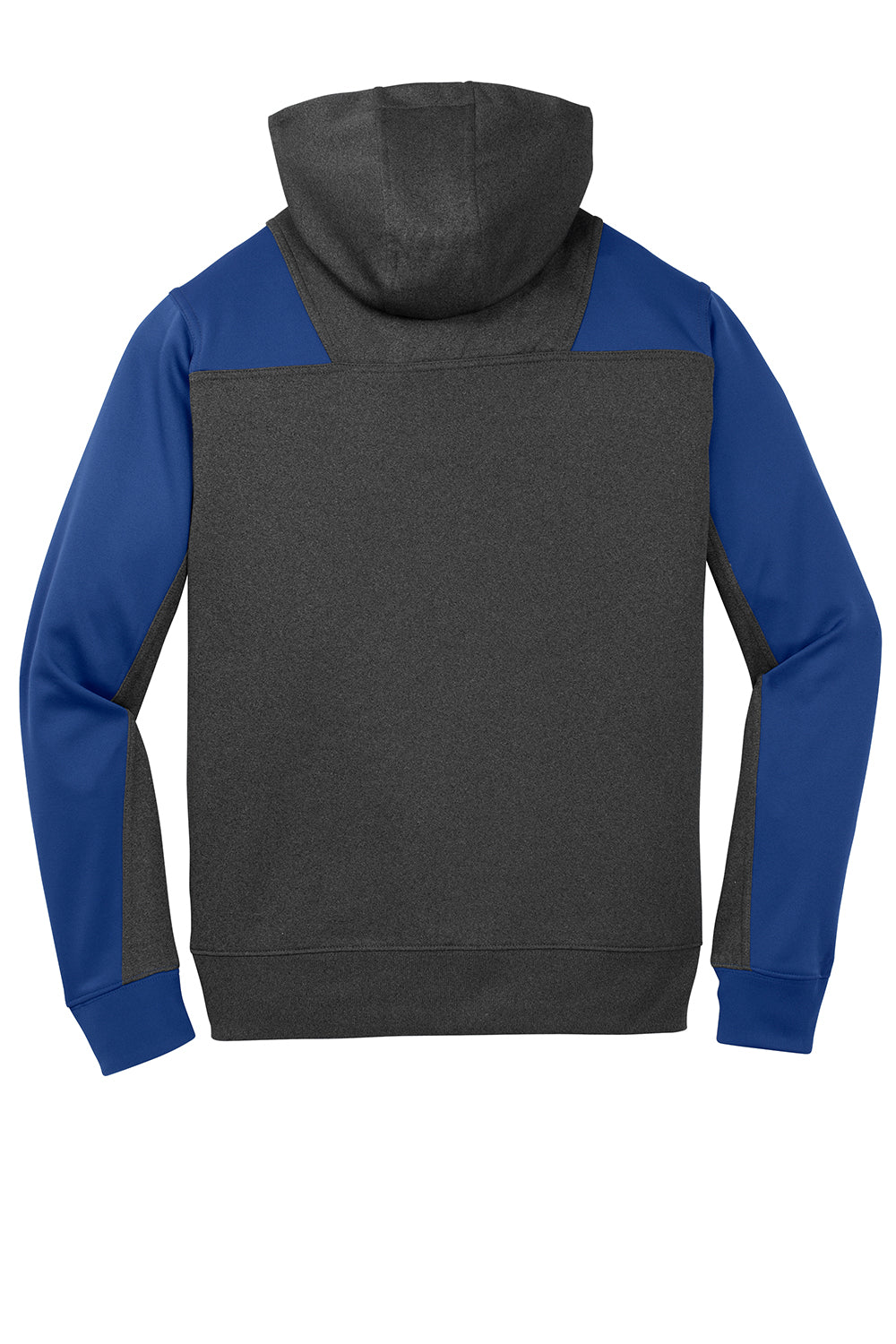 Sport-Tek ST249 Mens Tech Moisture Wicking Fleece 1/4 Zip Hooded Sweatshirt Hoodie Heather Graphite Grey/True Royal Blue Flat Back