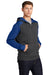 Sport-Tek ST249 Mens Tech Moisture Wicking Fleece 1/4 Zip Hooded Sweatshirt Hoodie Heather Graphite Grey/True Royal Blue Model 3q