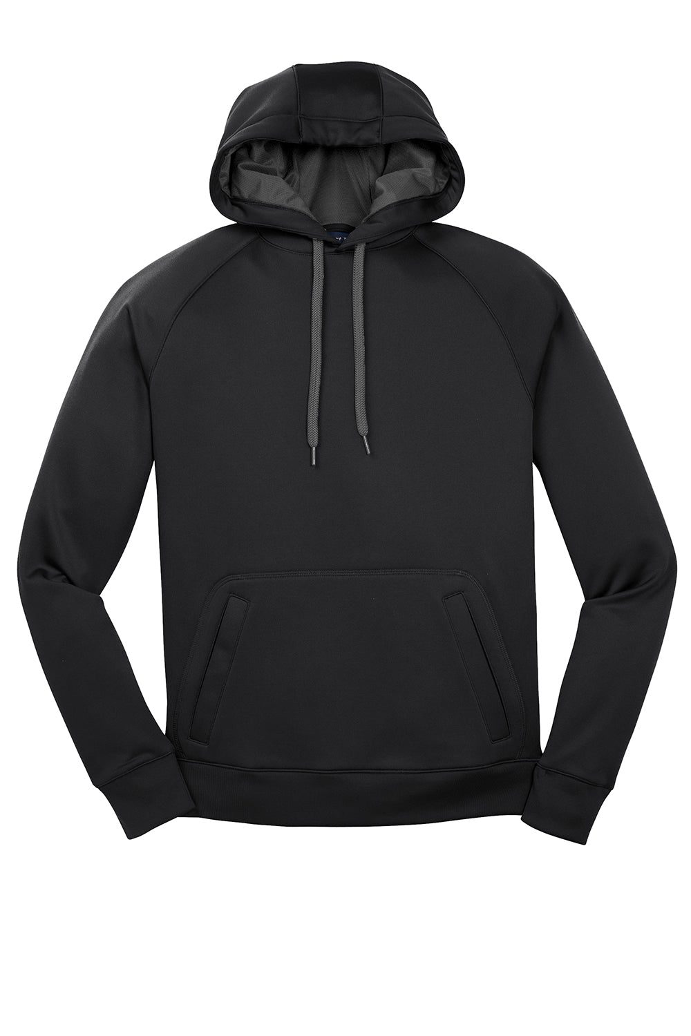 Sport-Tek ST250 Mens Tech Moisture Wicking Fleece Hooded Sweatshirt Hoodie Black Flat Front