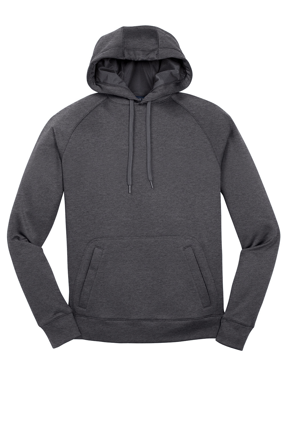 Sport-Tek ST250 Mens Tech Moisture Wicking Fleece Hooded Sweatshirt Hoodie Heather Graphite Grey Flat Front