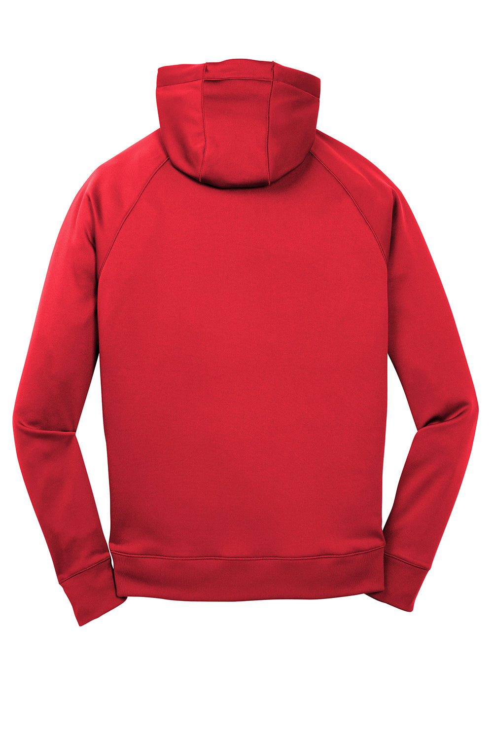 Sport-Tek ST250 Mens Tech Moisture Wicking Fleece Hooded Sweatshirt Hoodie True Red Flat Back