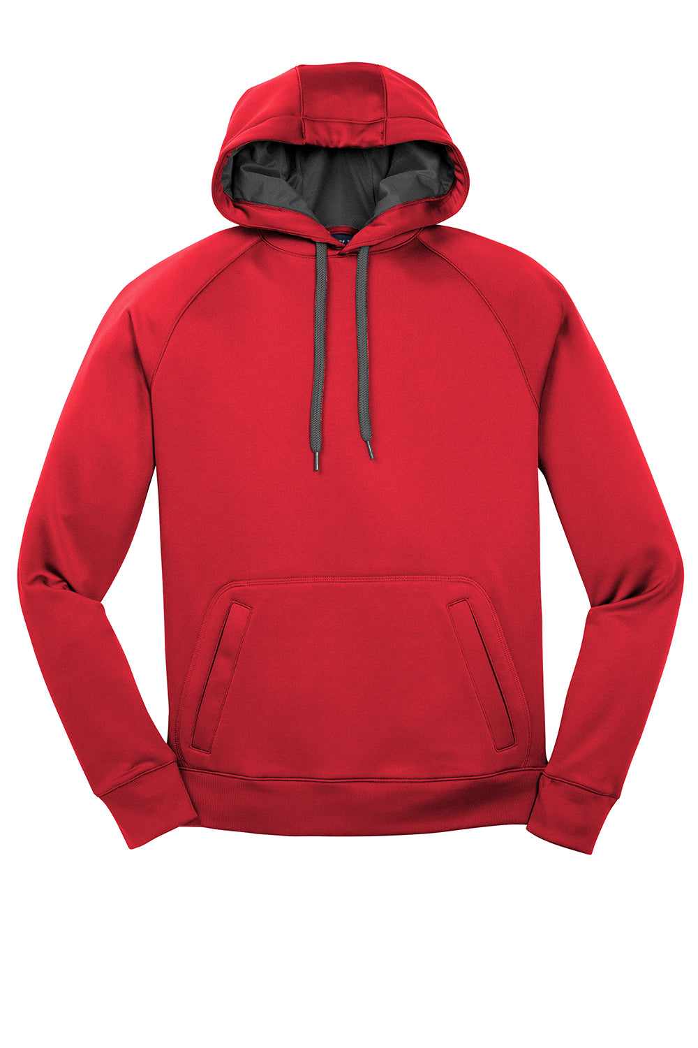 Sport-Tek ST250 Mens Tech Moisture Wicking Fleece Hooded Sweatshirt Hoodie True Red Flat Front