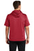 Sport-Tek ST251 Mens Moisture Wicking Fleece Short Sleeve Hooded Sweatshirt Hoodie Deep Red Model Back