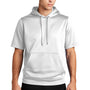 Sport-Tek Mens Moisture Wicking Fleece Short Sleeve Hooded Sweatshirt Hoodie - White