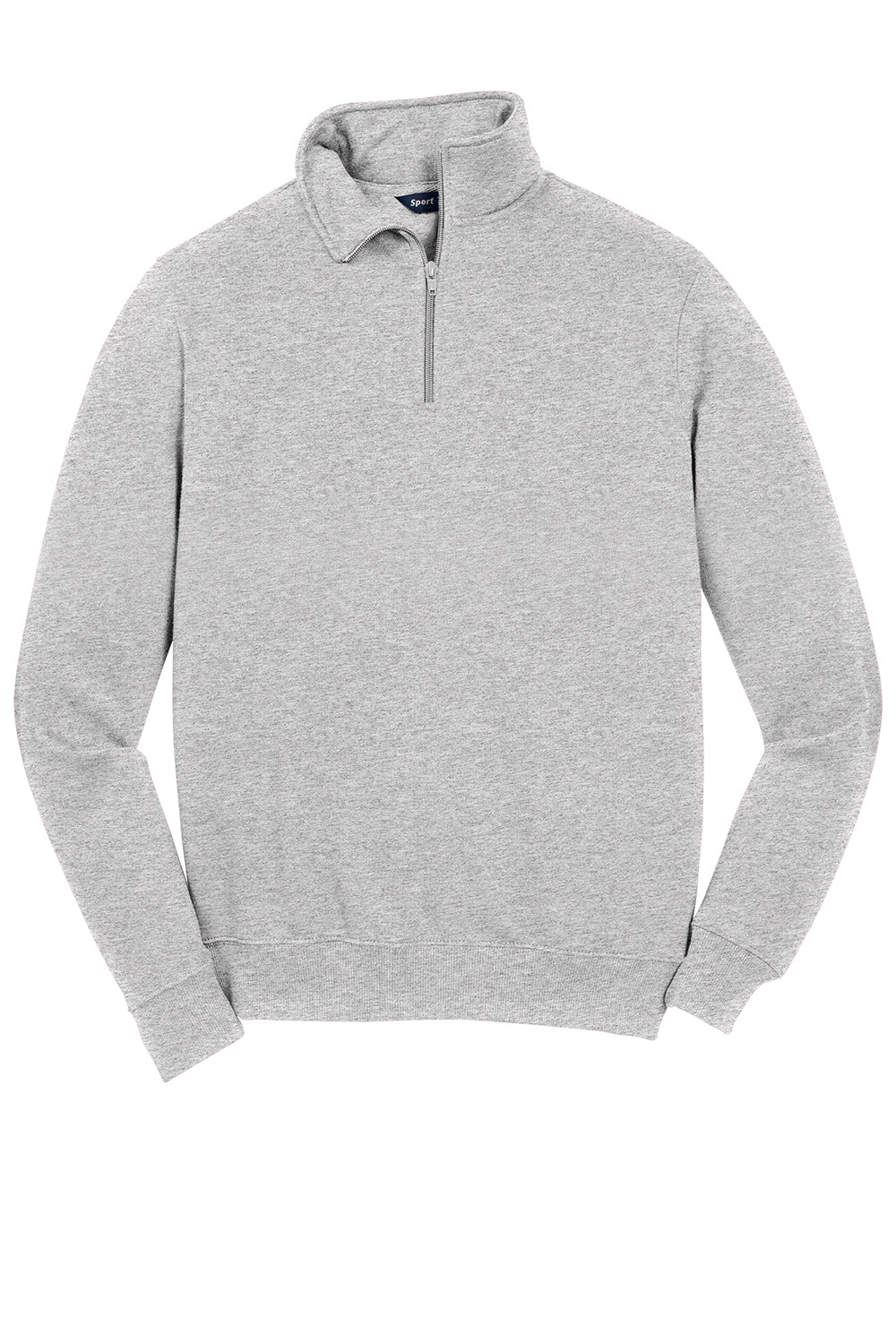 Sport-Tek ST253/TST253 Mens Shrink Resistant Fleece 1/4 Zip Sweatshirt Heather Grey Flat Front