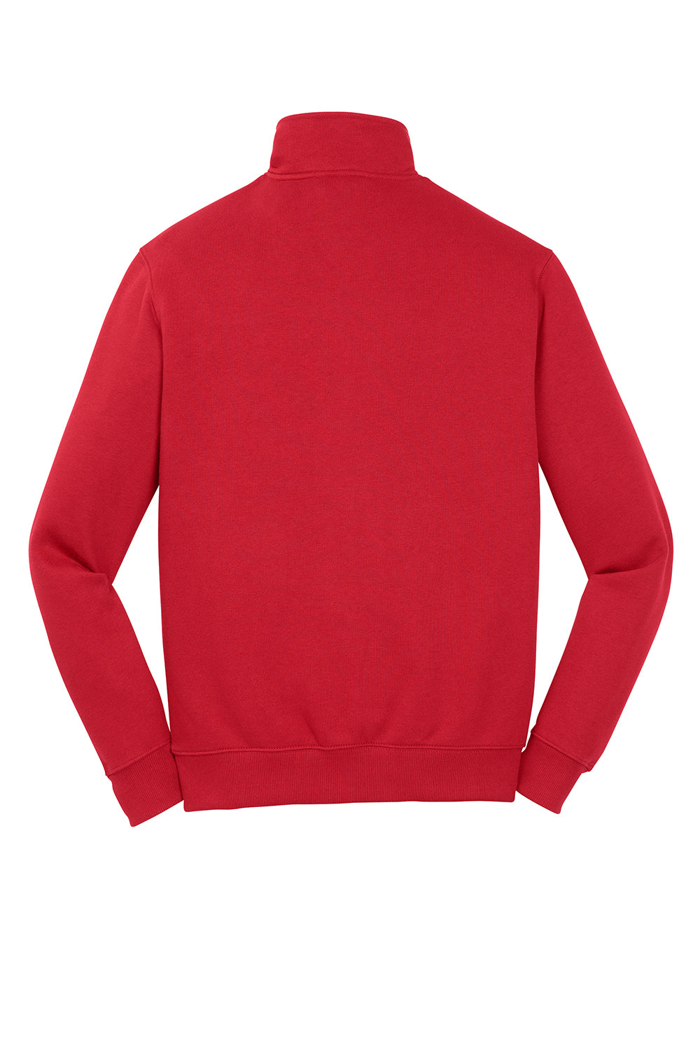 Sport-Tek ST253/TST253 Mens Shrink Resistant Fleece 1/4 Zip Sweatshirt True Red Flat Back