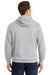 Sport-Tek ST254/TST254 Mens Shrink Resistant Fleece Hooded Sweatshirt Hoodie Heather Grey Model Back