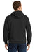 Sport-Tek ST254/TST254 Mens Shrink Resistant Fleece Hooded Sweatshirt Hoodie Black Model Back