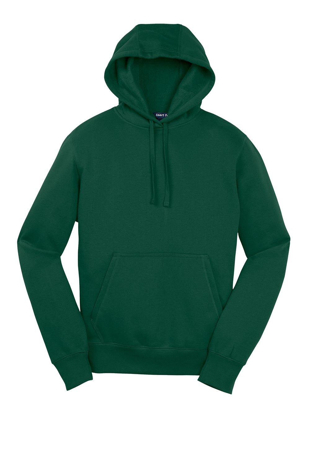 Sport-Tek ST254/TST254 Mens Shrink Resistant Fleece Hooded Sweatshirt Hoodie Forest Green Flat Front